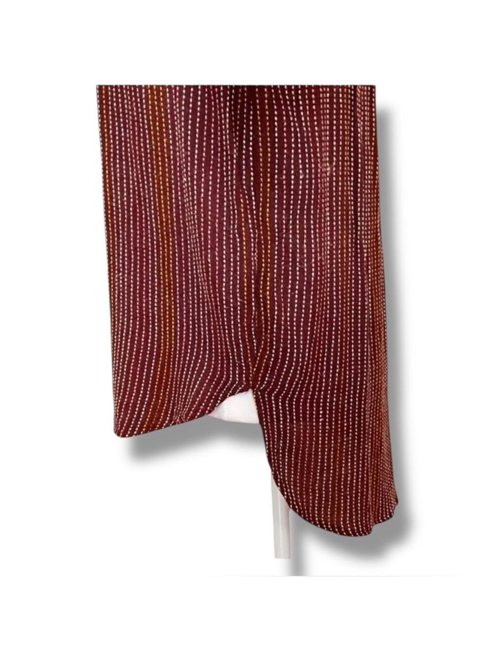 Anthropologie Isadora Button Back Tunic Burgundy Stripe Dot Wool Blend SIze S - Picture 5 of 13